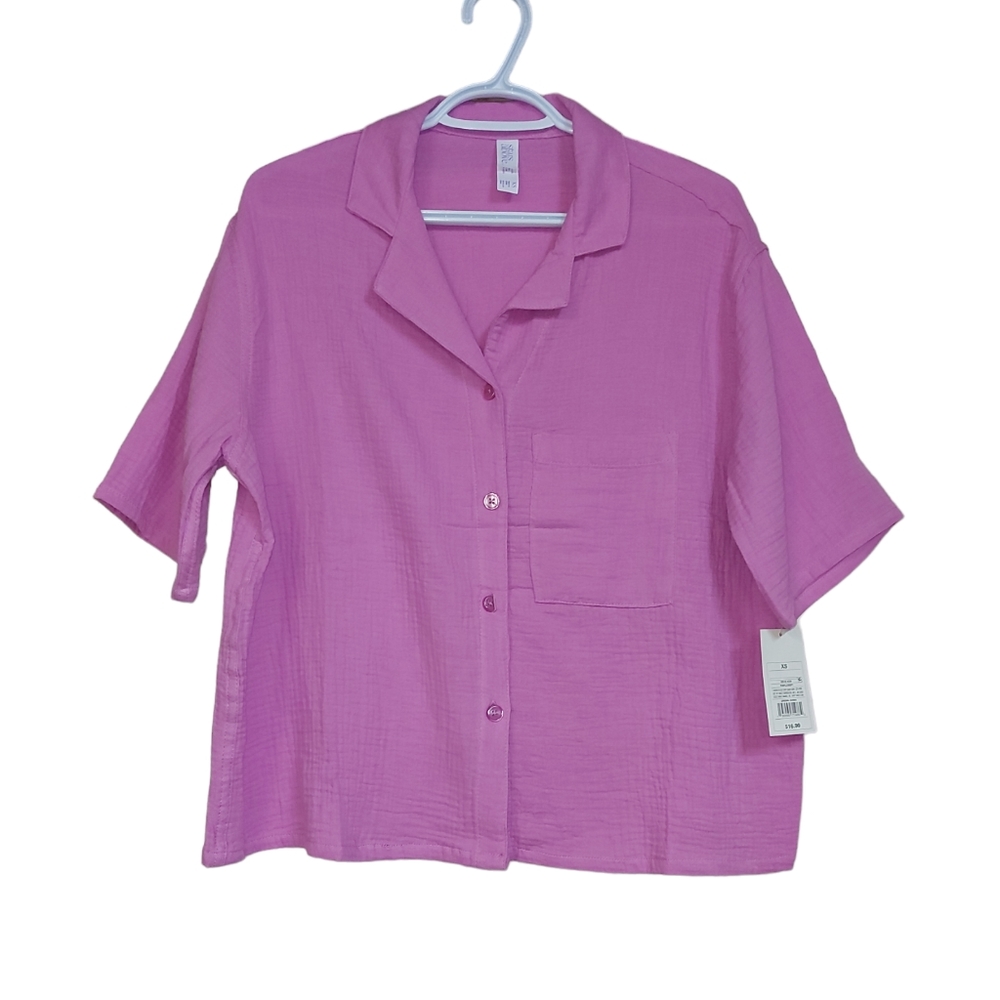 NWT Stars Above 100% Cotton Gauze Button Down Shirt XS
